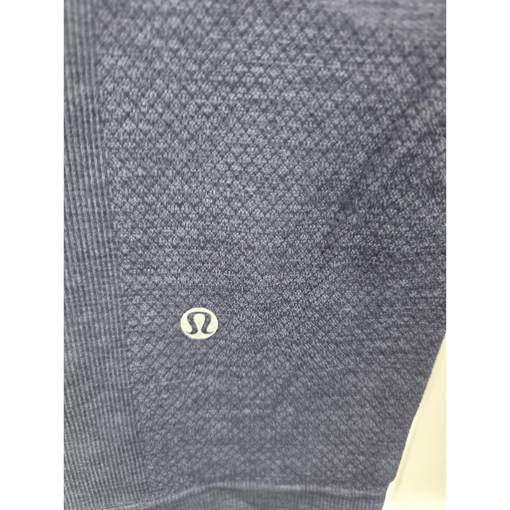 Lululemon Ebb to Street Tight Crop Heathered Navy Blue Seamless Leggings 3070 - Picture 3 of 6